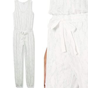 🆕 Daily Ritual Supersoft Terry Sleeveless Scoopneck Jumpsuit Snakeskin Print